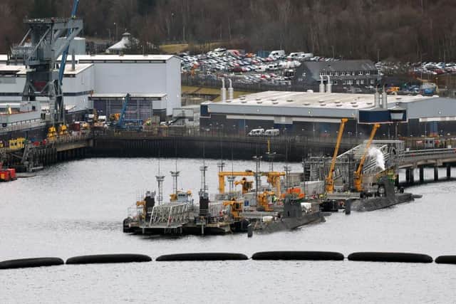 The naval base at Faslane on the Clyde hosts the UK's nuclear submarines which are armed with Trident missiles (Picture: Jeff J Mitchell/Getty Images)