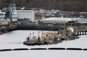 The naval base at Faslane on the Clyde hosts the UK's nuclear submarines which are armed with Trident missiles (Picture: Jeff J Mitchell/Getty Images)