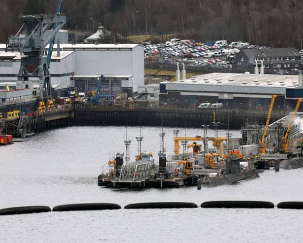 The naval base at Faslane on the Clyde hosts the UK's nuclear submarines which are armed with Trident missiles (Picture: Jeff J Mitchell/Getty Images)