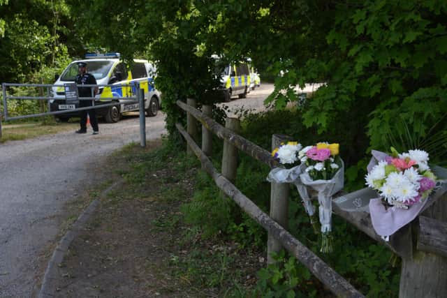 Flowers left outside Havant Thicket. Picture: Ben Mitchell/PA Wire