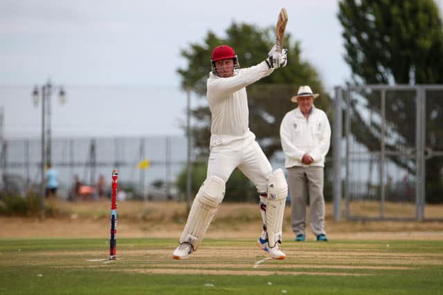 Portsmouth 2nds opener Richard Warner batting against Burridge
Photo by Alex Shute