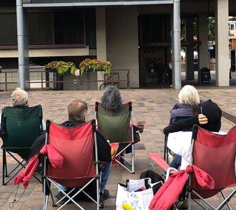 People watching the film on The Big Sceen, Portsmouth, Guildhall