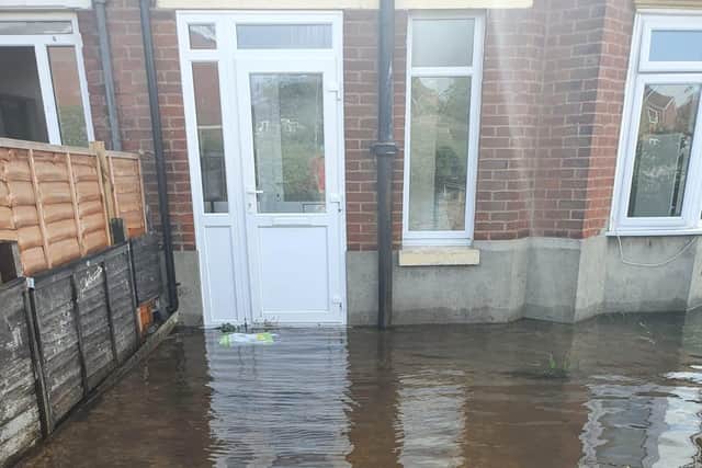 Water pictured outside a home in Grange Crescent. Gosport