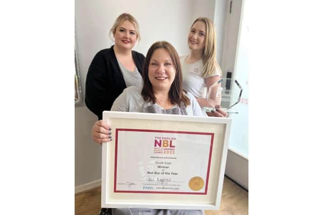 Nail Logical have been shortlisted for the English Hair and Beauty Awards for Nail Salon of the year. 
Pictured: (Left to right) Katie McNamee, Katie Kirk, Becca Harman.