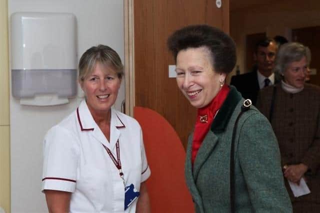 Morag Baldwin with Princess Anne at the official opening of Fareham Community Hospital.