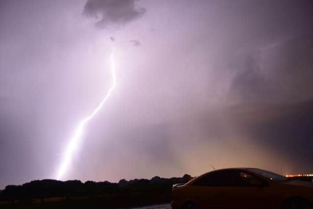 Lightning above Hill Head in 2019