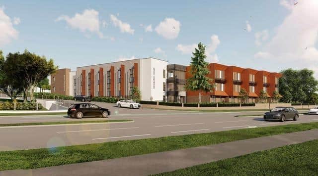 A CGI of how the extra care centre planned for the site of Edinburgh House in Cosham Portsmouth could look