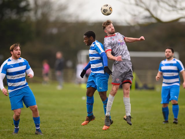 Gosham Rangers (grey) v AC Copnor. Picture: Keith Woodland
