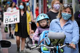 Black Lives Matter marchers in Palmerston Road, Southsea. Picture: Chris Moorhouse