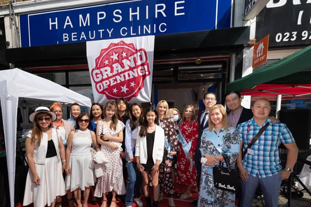 Pictured is: Those participating in the opening at Hampshire Beauty Clinic
Picture: Keith Woodland (270621-24)