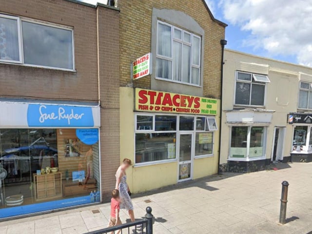 Stacey's Takeaway Shop at 163 Forton Road, Gosport was rated five on March 14.