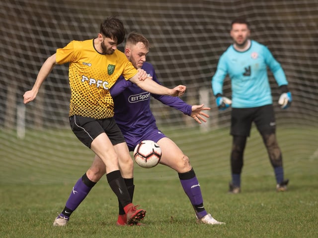 Action from AFC Tamworth's 7-2 victory over Gosham Rangers in Division Two of the City of Portsmouth Sunday League. Picture: Keith Woodland (120321-392)