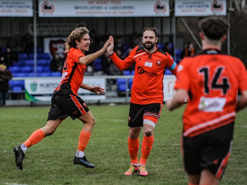 Scott Jones, left, has just doubled Portchester's lead. Picture by Daniel Haswell