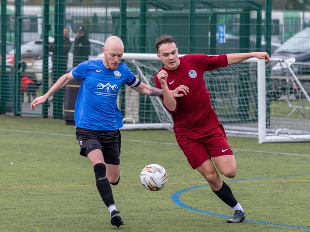 Burrfields (maroon) v Pompey Dynamos. Picture: Mike Cooter
