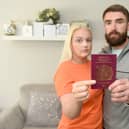 Newlyweds Cameron Smith (27) and Shanice Budd-Smith (29) from Copnor, were denied check in with Easy Jet at Gatwick Airport for their honeymoon to Portugal on Sunday, May 22, because Shanice's passport had just under three months left on her passport before it expired.

Picture: Sarah Standing (240522-7977)