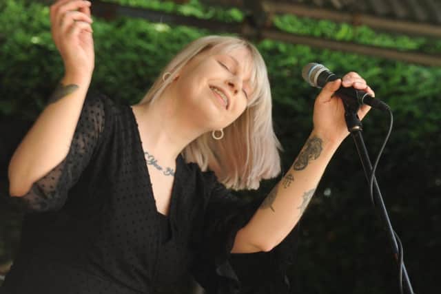 Fleetingwood Mac frontwoman Bethany Raine, performing at The Queens Hotel, Southsea on August 23, 2020. Picture by Paul Windsor.