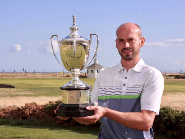Richard Harris won the 115th Hampshire, Isle of Wight and Channel Islands Amateur Championship at Hayling GC. Picture: Andrew Griffin.