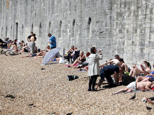 The beach at Old Portsmouth by the Hot Walls