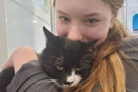 Millie the cat has been reunited with her Clanfield family after six years. Pic Supplied