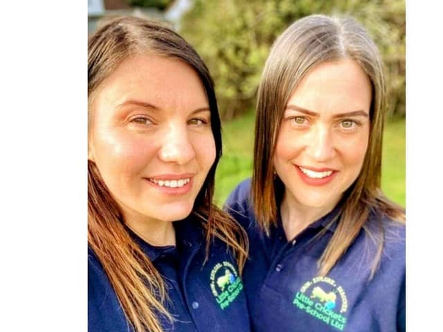 The owners of Little Crickets Pre-School 
Pictured left to right: Zoe St John and Leigh Dunlop