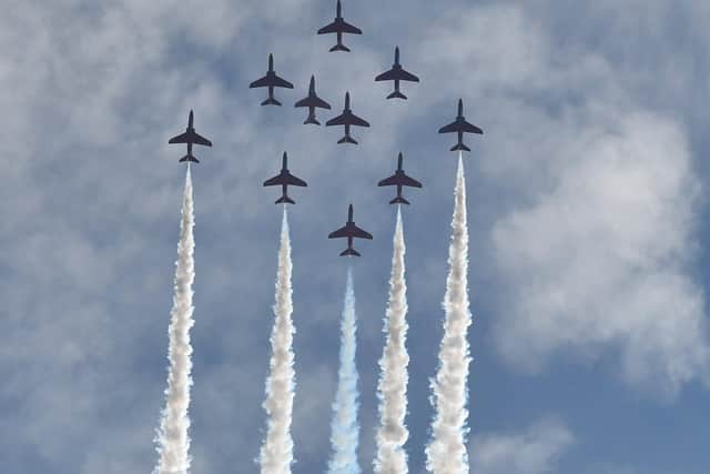 The iconic jets refuell in South Ayrshire as they make a series of flypasts to mark VJ Day in 2020.
