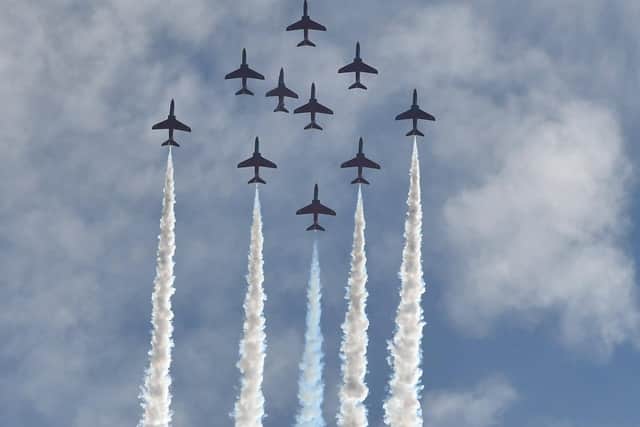 The iconic jets refuell in South Ayrshire as they make a series of flypasts to mark VJ Day in 2020.