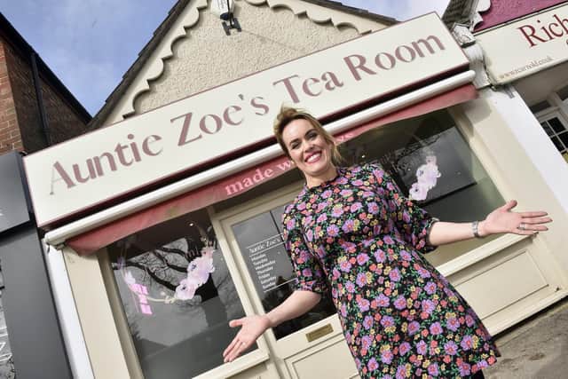 Zoe Marriott (49) from Cowplain, is opening up her tea rooms called Auntie Zoe's Tea Room in London Road, Cowplain. Picture: Sarah Standing (130323-1259).