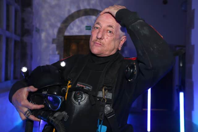 Actor Mark Wingett plays the diver. 'Octopuses and Other Sea Creatures', an immersive sound and light show in Portsmouth Cathedral, as part of We Shine
Picture: Chris Moorhouse (jpns 161122-17)