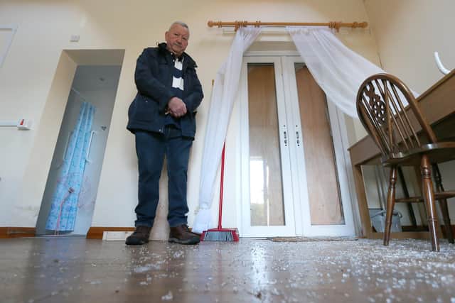 Debris is strewn over the floor in Mr Molloy's flat. Picture: Chris Moorhouse (jpns 120423-12)