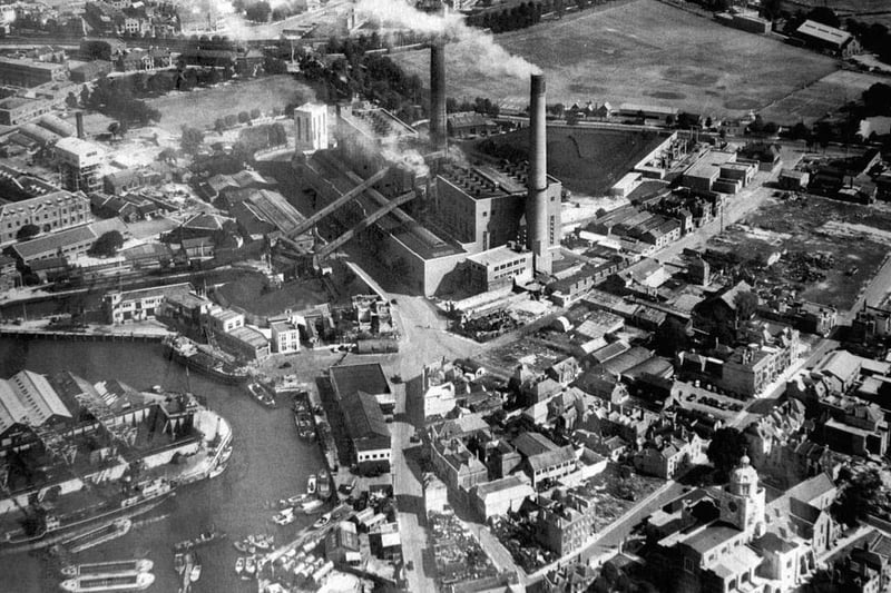A view over Old Portsmouth with the power station taking centre stage.