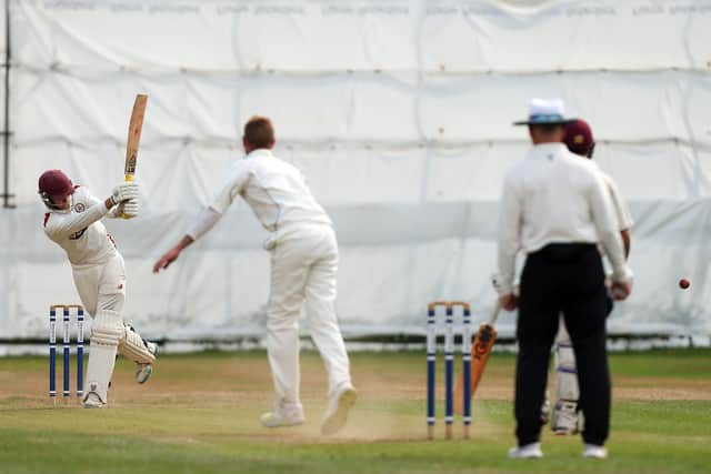 Portsmouth & Southsea's Matt Benfield batting against Purbrook. Picture: Chris Moorhouse