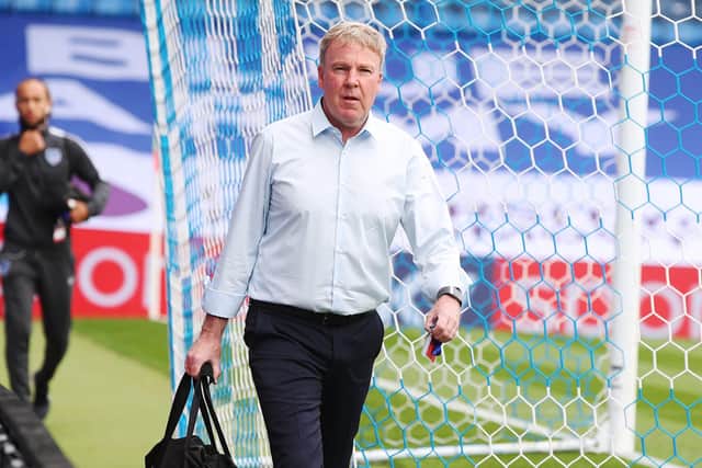 Pompey manager Kenny Jackett arrives for the match