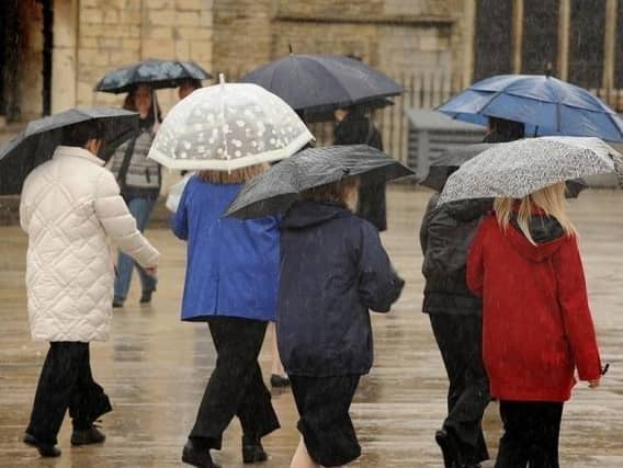 Rain is due to last across Friday, with the rest of the weekend punctuated by downpours.