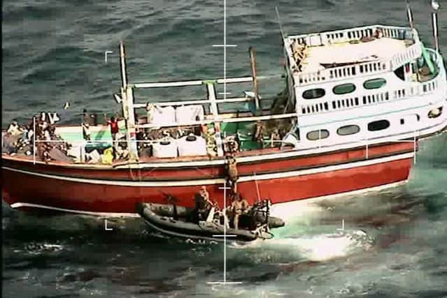 HMS Montrose busts drug smugglers in Gulf.Pic: MOD