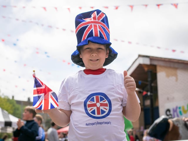 Oliver, nine, at the Aylward Street bash in Portsea