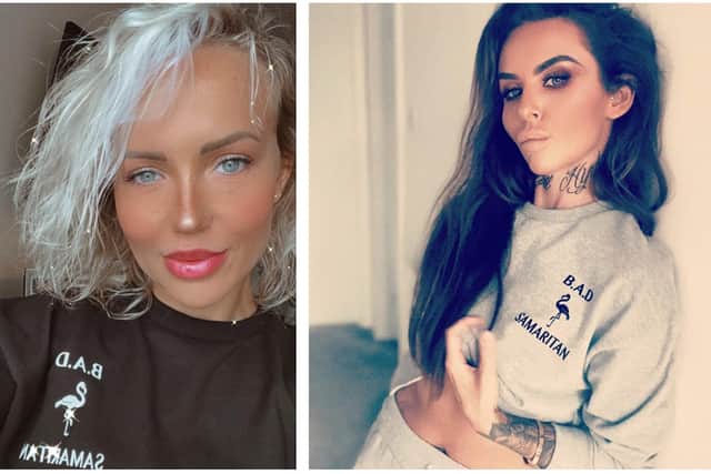 Johnny Bolderson from Knowle Village has launched clothing brand BAD Samaritan to raise awareness of mental health support. Pictured: Models wearing examples of Johnny's clothing
