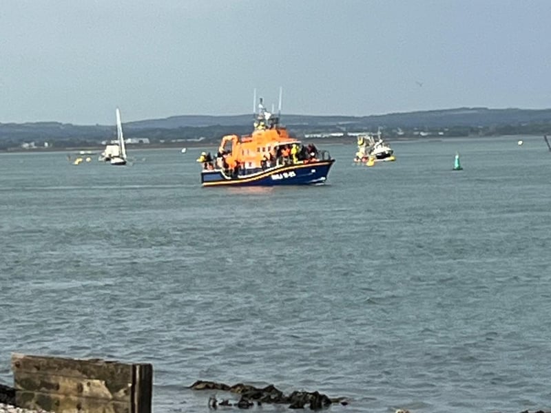 Migrants arriving in Portsmouth on Sunday evening