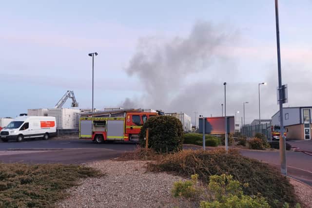 Fire fighters are tackling a blaze at a Gosport business park. Picture: Hampshire Constabulary