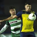 Callum Laycock in action during Moneyfields' 5-1 victory over Laverstock at Westleigh Park. Picture: Barry Zee