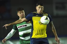 Callum Laycock in action during Moneyfields' 5-1 victory over Laverstock at Westleigh Park. Picture: Barry Zee