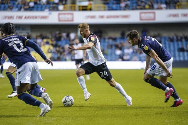Michael Jacobs made a surprise appearance off Pompey's bench at Millwall following the collapse of his Ipswich move the previous day. Picture: Jason Brown/ProSportsImages