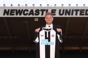 Former Pompey defender Eddie Howe is unveiled at Newcastle. (Photo by Stu Forster/Getty Images)