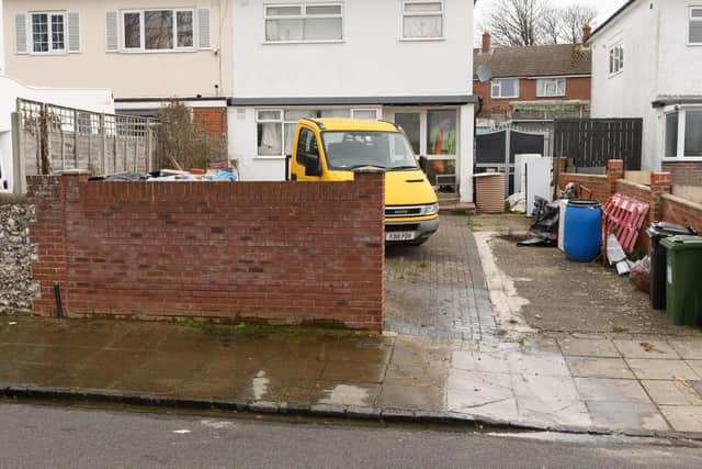 Pictured is: No 140 Mediana Rd where a water leak has been ongoing without repair though it is claimed to have been reported to the local water company

Picture: Keith Woodland (130221-5)