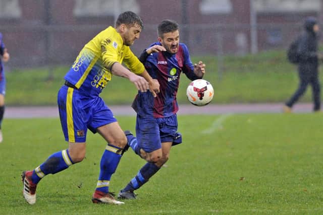 Dec Seiden, right, in action for US Portsmouth against Romsey this season. Picture: Ian Hargreaves