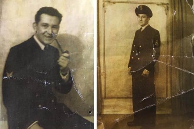 Royal Navy veteran Max Robins is celebrating his 95th birthday during lockdown and family friend Sam Spencer went above and beyond to make it special for him. Pictured: Max during his time in the navy