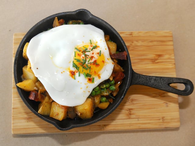 Sisters Bar and Cafe in Marmion Road, Southsea, has a 4.8 star rating from 123 Google reviews. Pictured is: Potato and Chorizo Hash with fried egg.