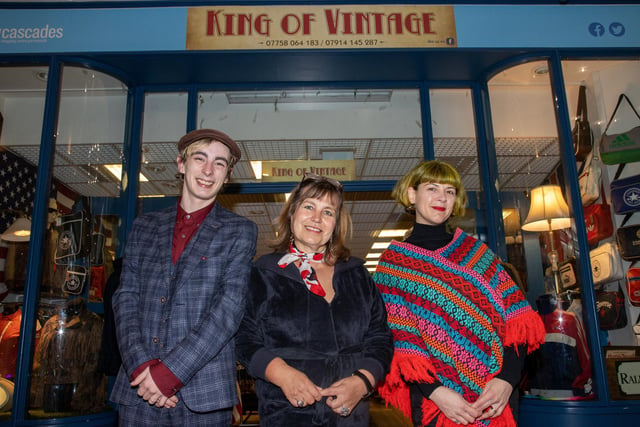 King of Vintage is a vintage shop in the Cascades shopping centre. Pictured are staff Ethan Rousseau, Tracey Green (who owns the shop) and Ali Lees. 
Picture: Alex Shute