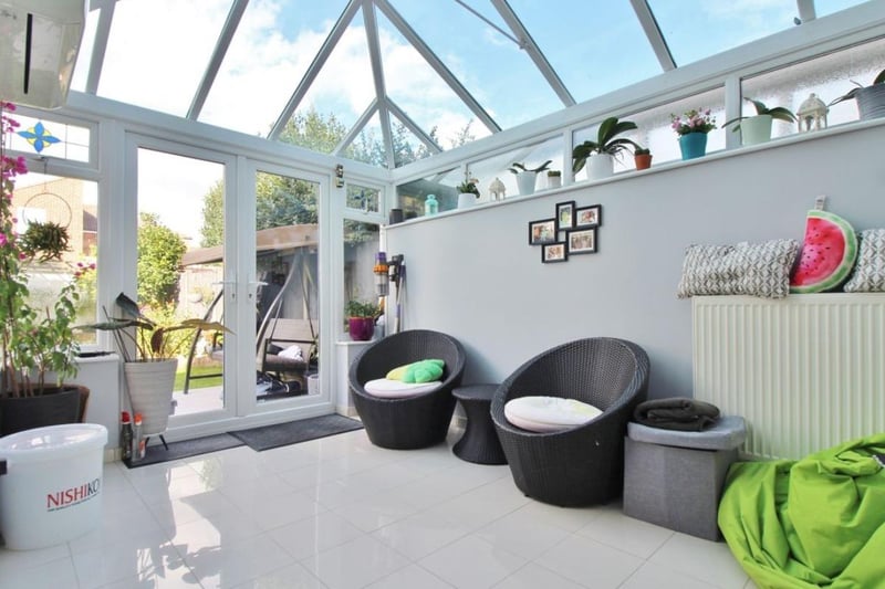 The listing says:"Ground floor accommodation comprises open plan living space with two reception rooms leading onto an 18ft fitted kitchen, a conservatory at the rear of the property and a downstairs W.C. To the first floor, you will find three double bedrooms and a four-piece family bathroom."