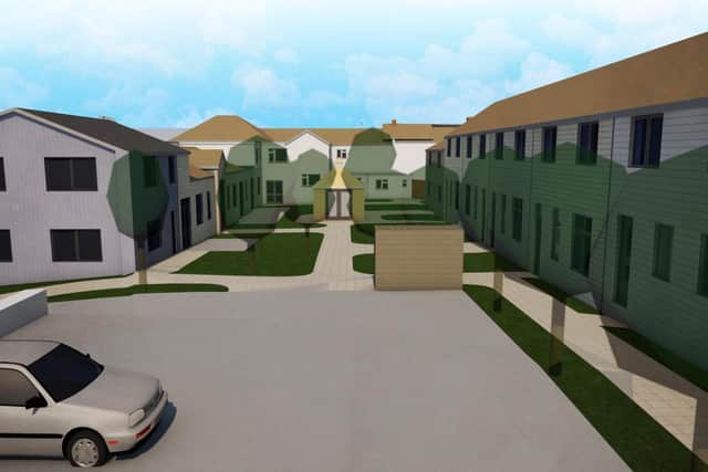 View of the internal courtyard of the proposed development on Whitworth Road, Gosport by PWP Architects