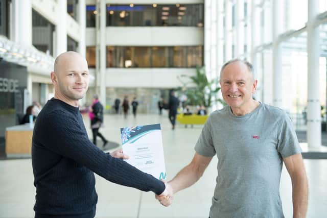 Bill Reed receiving his Solent Business Accelerator certificate